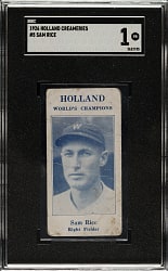 1925 Holland Creameries #5 Sam Rice SGC POOR 1