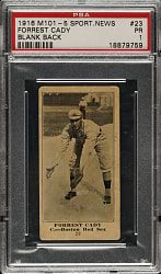 1916 M101-5 Sporting News #23 Forrest Cady PSA POOR 1 - Extraordinary Rarity!