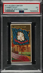1888 N11 Allen & Ginter "Flags of States and Territories" Connecticut PSA EX 5