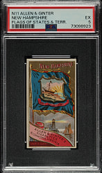 1888 N11 Allen & Ginter "Flags of States and Territories" New Hampshire PSA EX 5