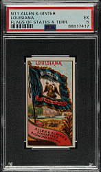 1888 N11 Allen & Ginter "Flags of States and Territories" Louisiana PSA EX 5