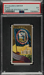 1888 N11 Allen & Ginter "Flags of States and Territories" Iowa PSA EX 5