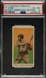 1914 T216 Kotton Tobacco Ty Cobb Batting PSA EX-MT 6