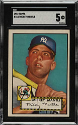1952 Topps #311 Mickey Mantle SGC EX 5