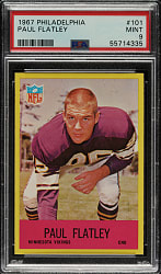 1967 Philadelphia Football #101 Paul Flatley PSA MINT 9