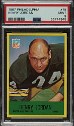 1967 Philadelphia Football #78 Henry Jordan PSA MINT 9