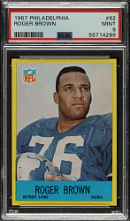 1967 Philadelphia Football #62 Roger Brown PSA MINT 9