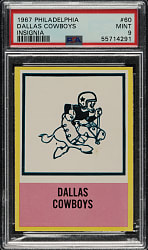 1967 Philadelphia Football #60 Dallas Cowboys PSA MINT 9