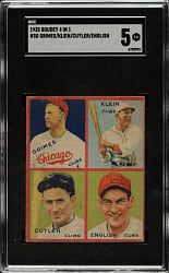 1935 R321 Goudey "4-in-1" Grimes/Klein/Cuyler/English SGC EX 5