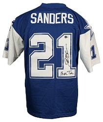 Deion Sanders Signed Dallas Cowboys Jersey with "Prime Time" Inscription - Beckett