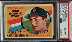 Signed 1960 Topps #148 Carl Yastrzemski Rookie PSA/DNA GEM MINT 10 - "HOF 89" Inscription