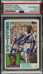 Signed 1984 Topps Traded Tiffany #42T Dwight Gooden Rookie - PSA/DNA