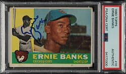 Signed 1960 Topps #10 Ernie Banks - PSA/DNA