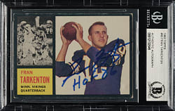 Signed 1962 Topps Football #90 Fran Tarkenton Rookie - BGS/Beckett