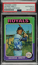 Signed 1975 Topps #228 George Brett Rookie - PSA/DNA