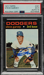 Signed 1971 Topps #341 Steve Garvey Rookie PSA EX 5 with GEM MINT 10 Signature