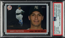 2022 Topps Clearly Authentic 1955 Reimagining Autographs #55RA-AP Andy Pettite #93/99 PSA NM-MT 8 with GEM MINT 10 Signature