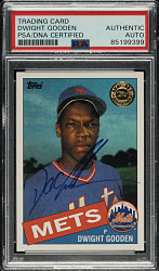 Signed 1985 Topps Tiffany #620 Dwight Gooden Rookie - PSA/DNA