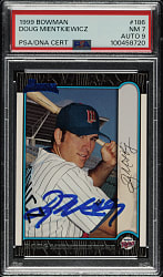 Signed 1999 Bowman #186 Doug Mientkiewicz PSA NM 7 with MINT 9 Signature