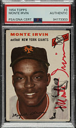 Signed 1954 Topps #3 Monte Irvin - PSA/DNA
