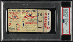 October 4, 1955 New York Yankees (vs. Brooklyn Dodgers) World Series Game 7 Ticket Stub PSA VG-EX 4 - Dodgers First Championship