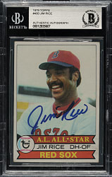Signed 1979 Topps #400 Jim Rice - Beckett