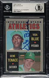 Signed 1970 Topps #21 Vida Blue Rookie - Beckett