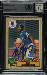 Signed 1987 Topps #170 Bo Jackson Rookie Beckett GEM MINT 10
