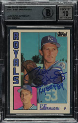 Signed 1984 Topps Traded #104T Bret Saberhagen Rookie Beckett GEM MINT 10