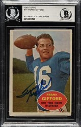Signed 1960 Topps Football #74 Frank Gifford - Beckett