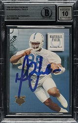 Signed Skybox Premium Football #158 Marshall Faulk Rookie Beckett GEM MINT 10