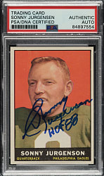 Signed 1961 Topps Football #95 Sonny Jurgensen - PSA/DNA