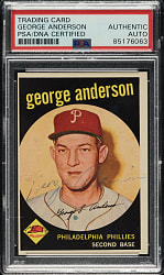 Signed 1959 Topps #338 George "Sparky" Anderson Rookie - PSA/DNA