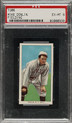 1909-1911 T206 White Border Mike Donlin Fielding PSA EX-MT 6