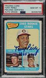Signed 1965 Topps #581 NL 1965 Rookie Stars with Tony Perez PSA/DNA GEM MINT 10