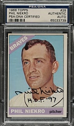 Signed 1966 Topps #28 Phil Niekro - PSA/DNA