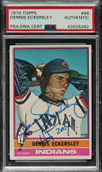 Signed 1976 Topps #98 Dennis Eckersley Rookie - PSA/DNA