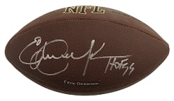 Eric Dickerson Signed Football with "HOF 99" Inscription - Beckett