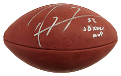 Ray Lewis Signed Football with "SB XXXV MVP" Inscription - Beckett
