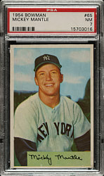 1954 Bowman #65 Mickey Mantle PSA NM 7