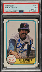 Signed 1981 Fleer #292 Bill Buckner PSA EX 5 with NM 7 Signature