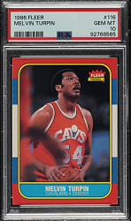 1986-1987 Fleer Basketball #116 Melvin Turpin PSA GEM MINT 10
