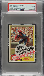 1981 Topps Unopened Cello Pack PSA MINT 9 - Alan Trammel on Back