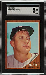 1962 Topps #200 Mickey Mantle SGC EX 5