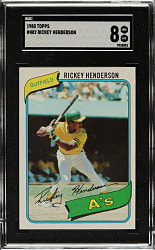 1980 Topps #482 Rickey Henderson Rookie SGC NM/MT 8