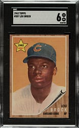 1962 Topps #387 Lou Brock Rookie SGC EX/NM 6