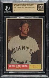 2021 Topps Baseball Series One 70 Years of Topps Baseball 1961 Topps #417 Juan Marichal Rookie #1/1 - Beckett