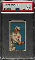 1909-1911 T206 White Border Tris Speaker Rookie PSA GOOD 2 (MC)