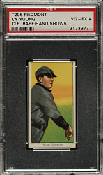 1909-1911 T206 White Border Cy Young Bare Hand Shows PSA VG-EX 4