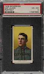 1909-1911 T206 White Border Nap Lajoie Portrait PSA VG-EX 4 - Sovereign 150 Back